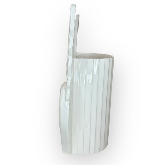 Very Rare Fitz & Floyd All White Pottery Birds Vase - Picture 6 of 10